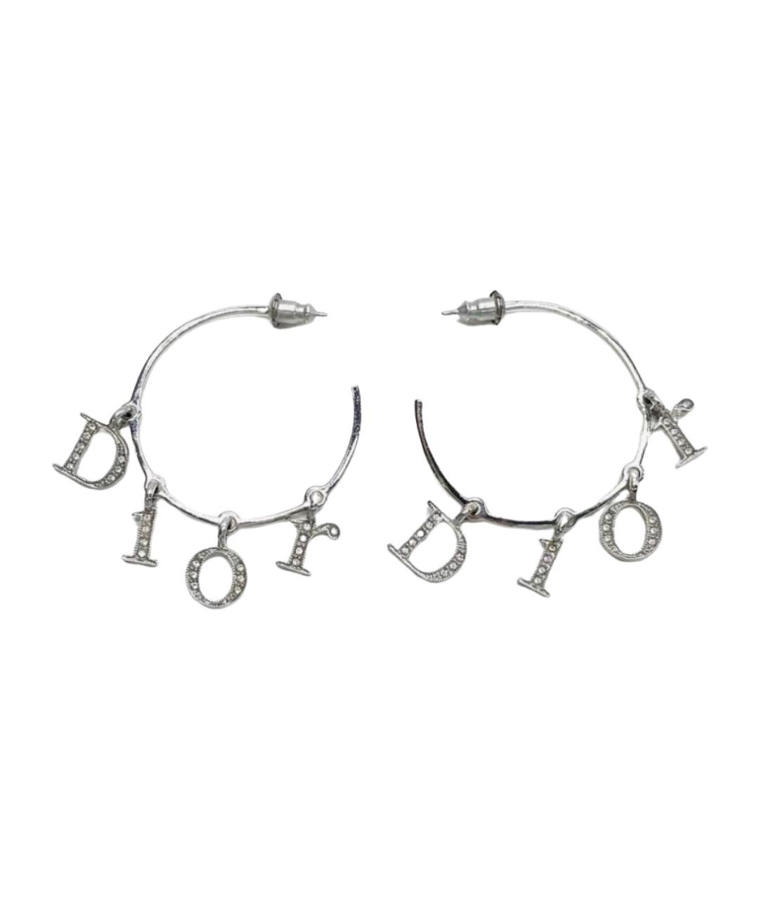 CHRISTIAN DIOR Серебряные металлические серьги, фото 1
