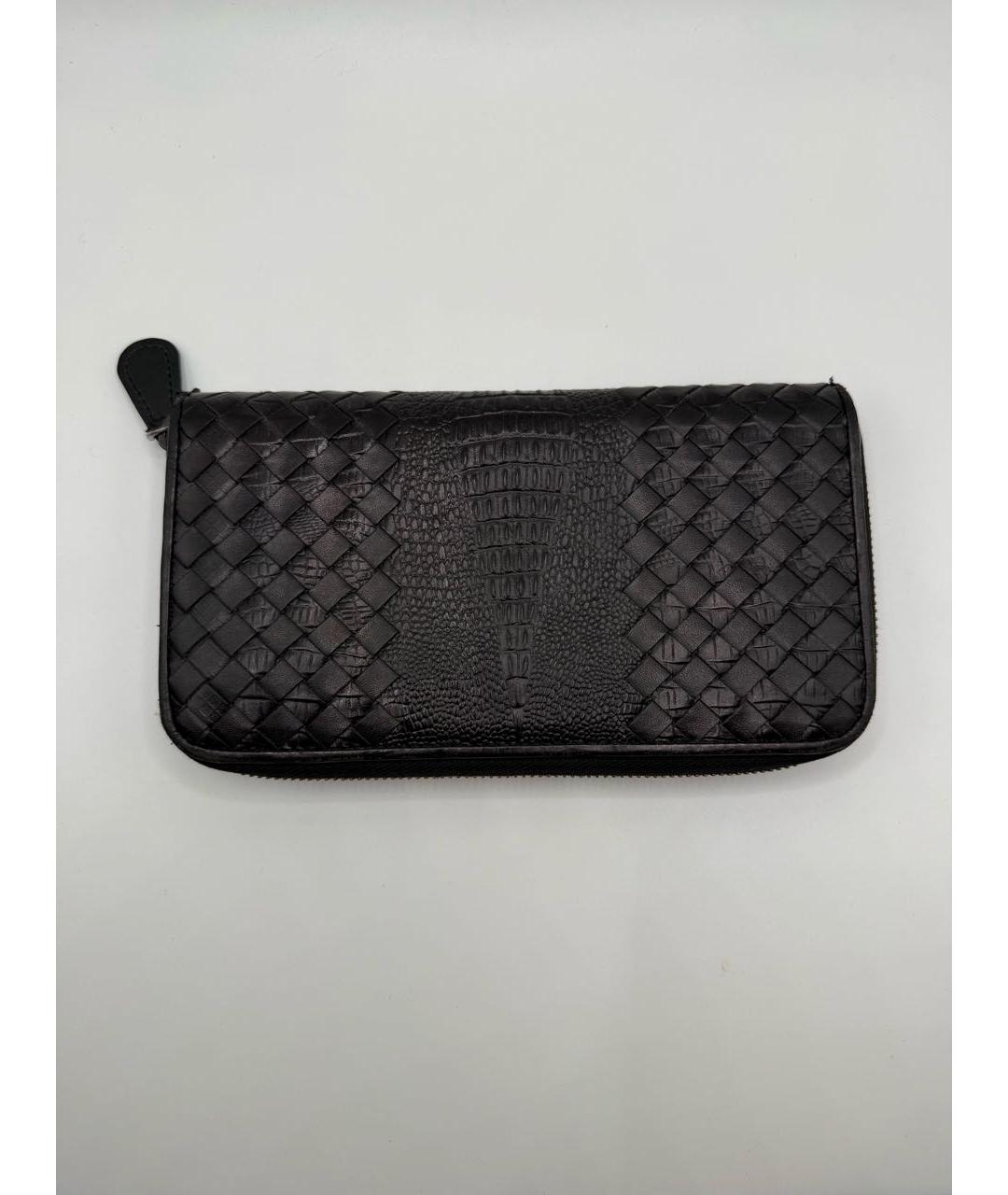 BOTTEGA VENETA Черный кожаный кошелек, фото 7