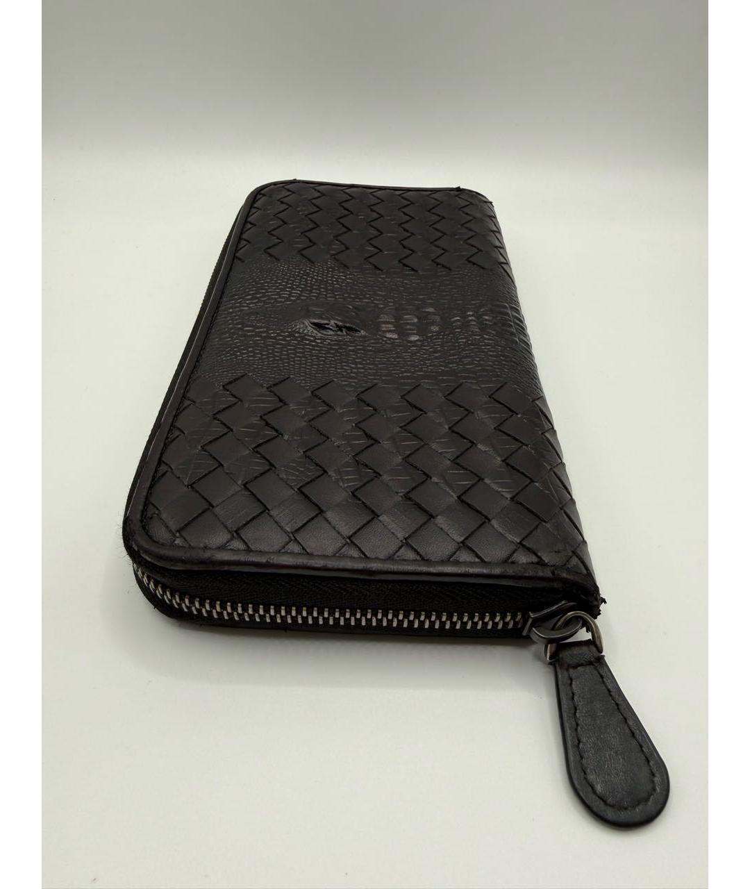 BOTTEGA VENETA Черный кожаный кошелек, фото 3