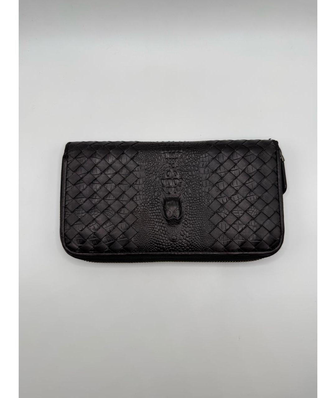 BOTTEGA VENETA Черный кожаный кошелек, фото 9