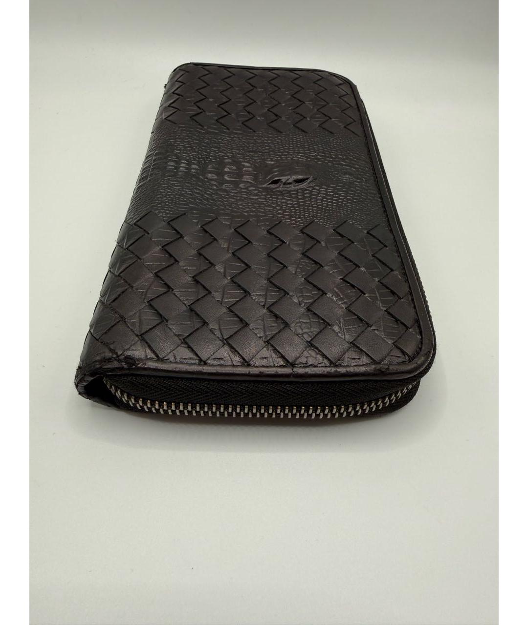 BOTTEGA VENETA Черный кожаный кошелек, фото 4