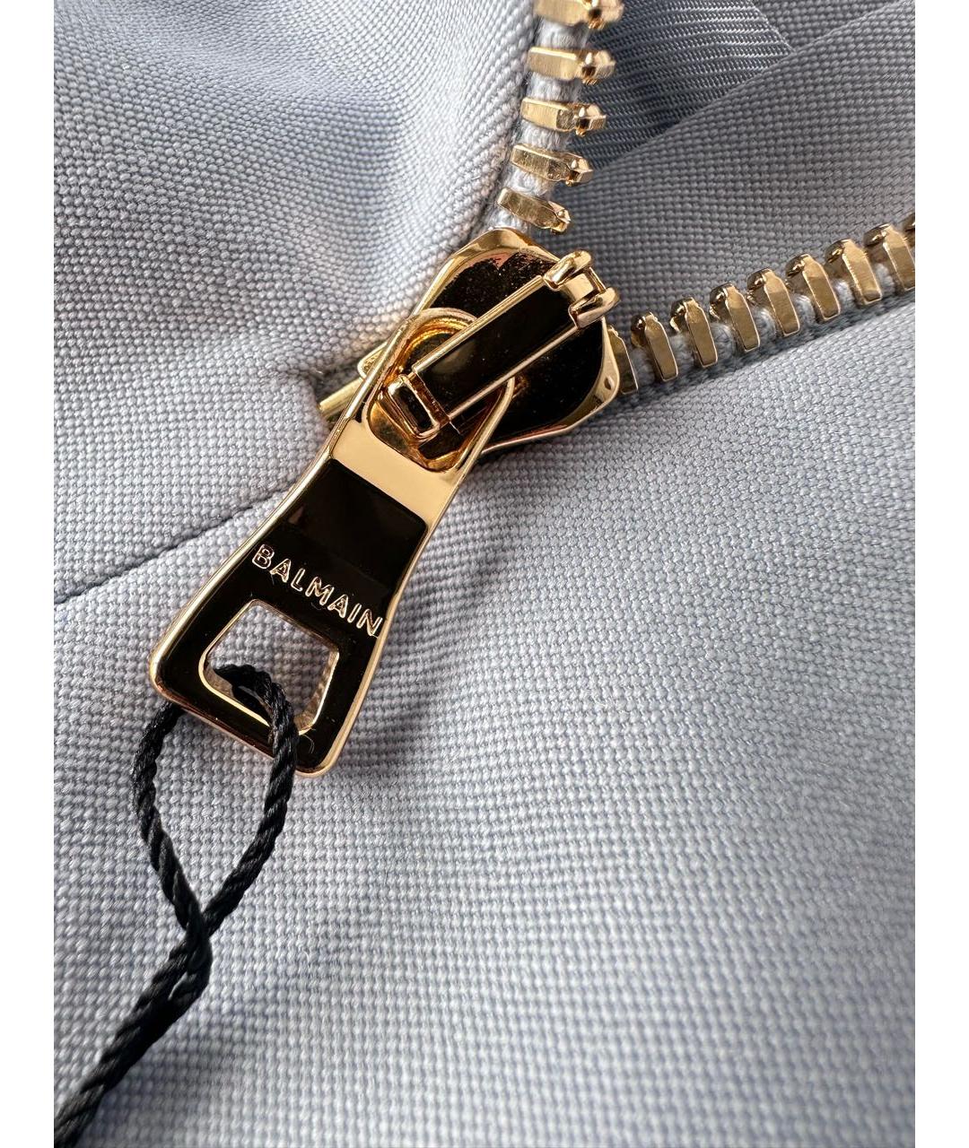 BALMAIN Голубая шерстяная юбка мини, фото 7
