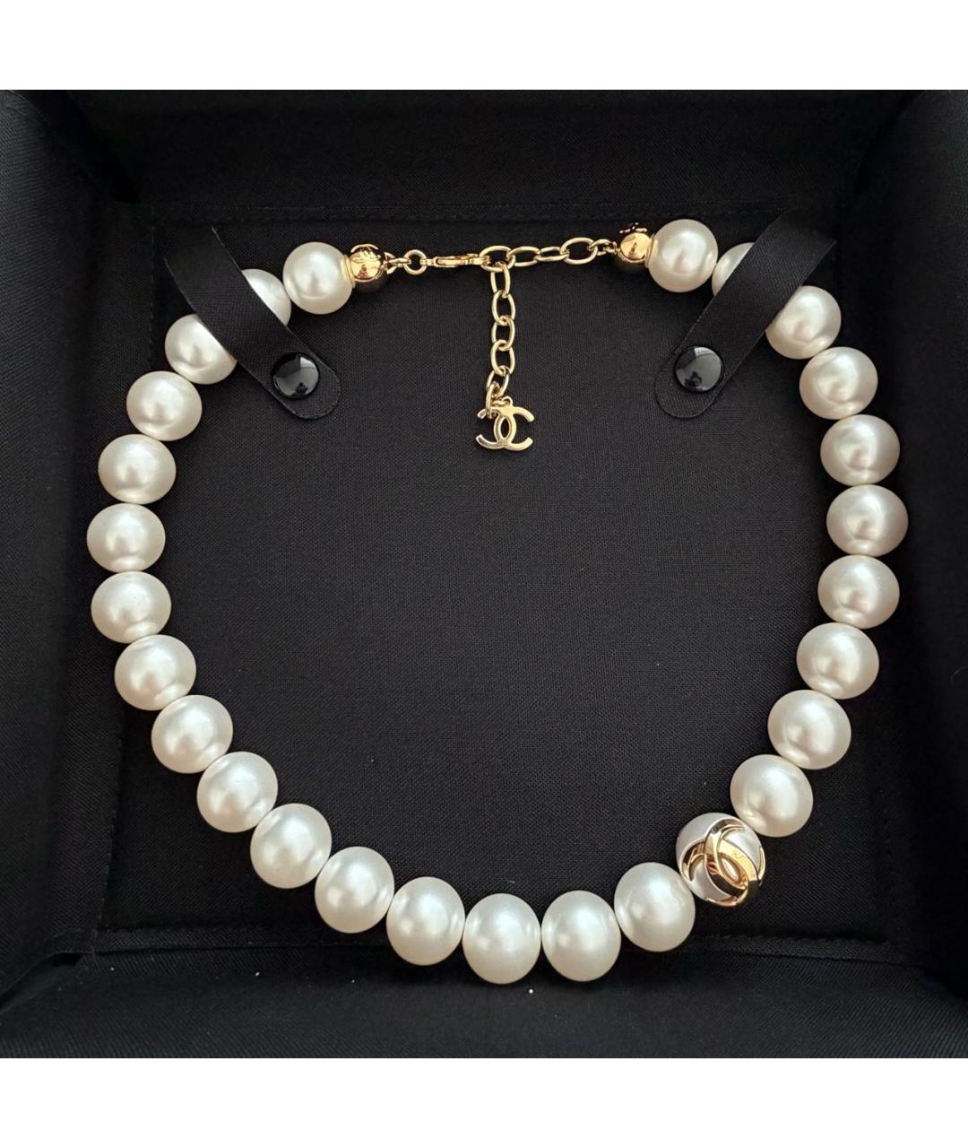 CHANEL Белое жемчужное колье, фото 5