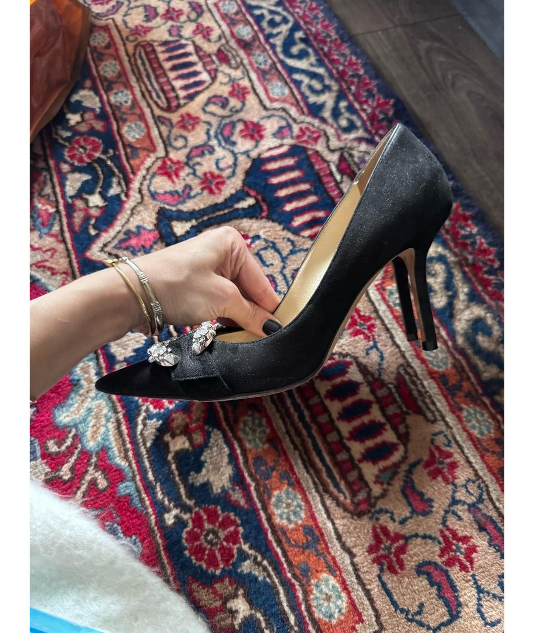 JIMMY CHOO Черные замшевые туфли, фото 6