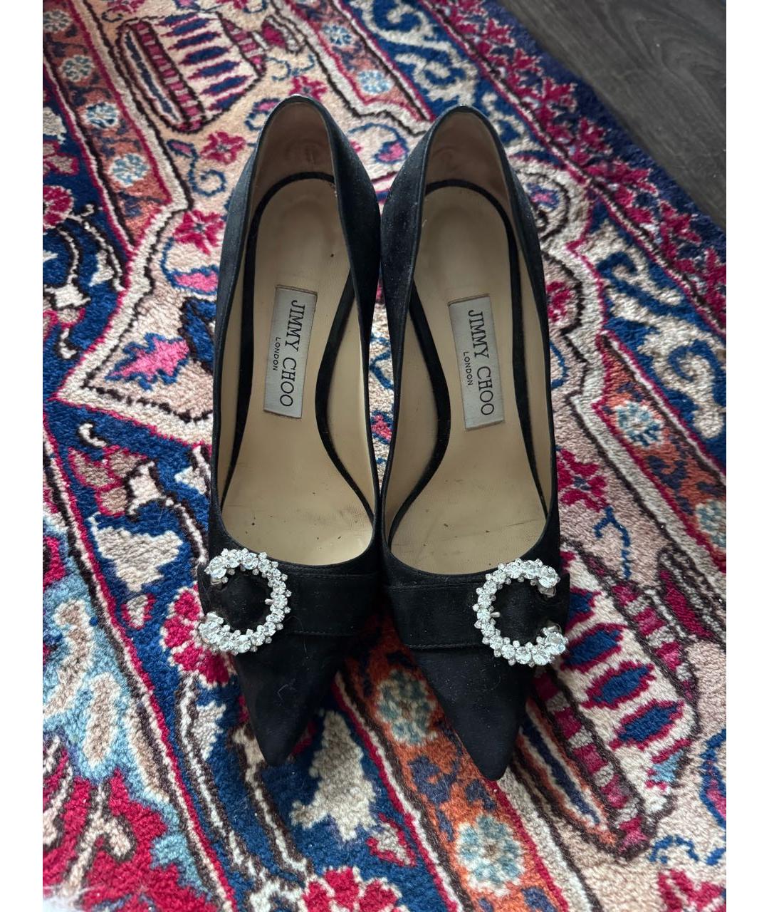 JIMMY CHOO Черные замшевые туфли, фото 2