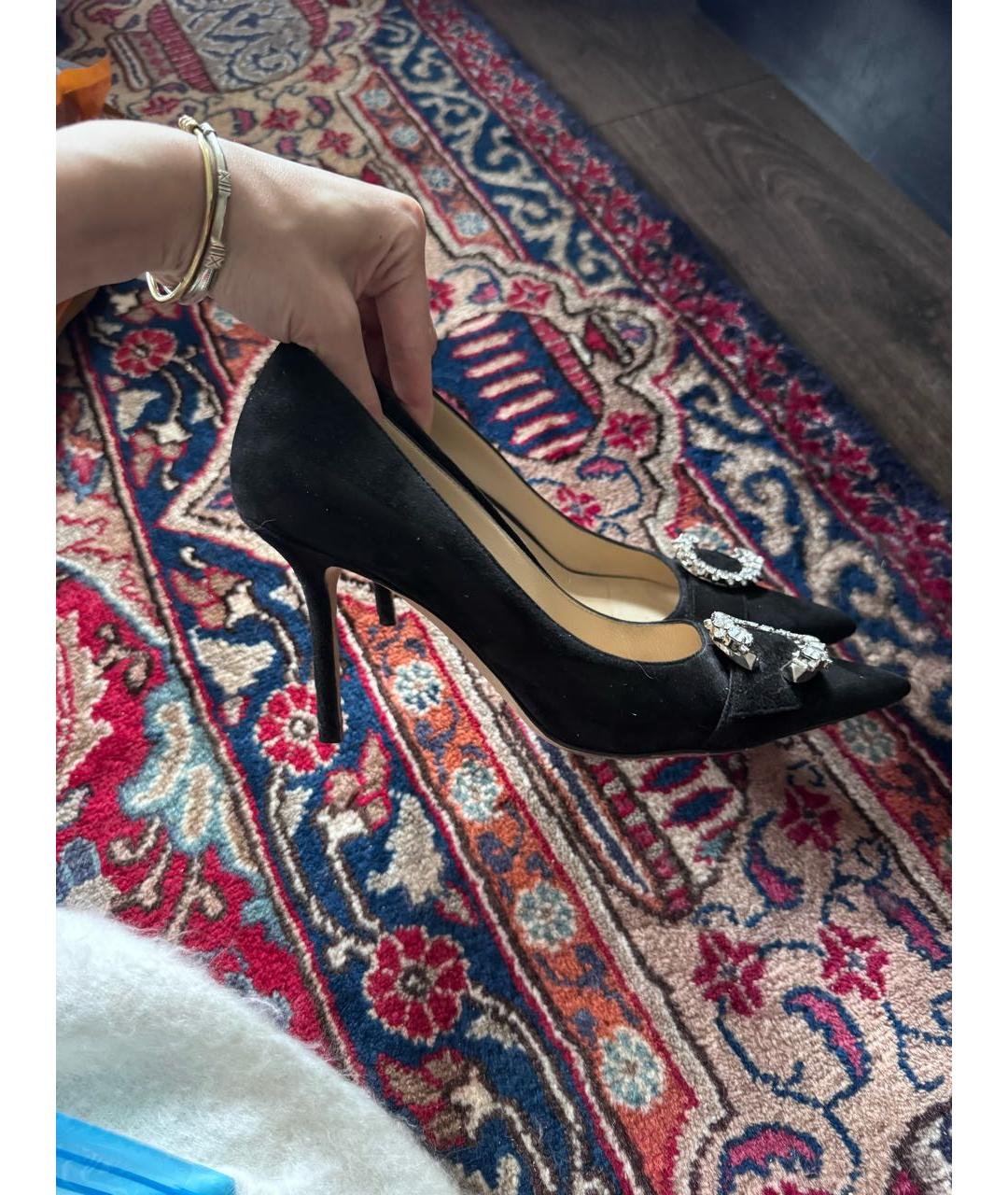 JIMMY CHOO Черные замшевые туфли, фото 3