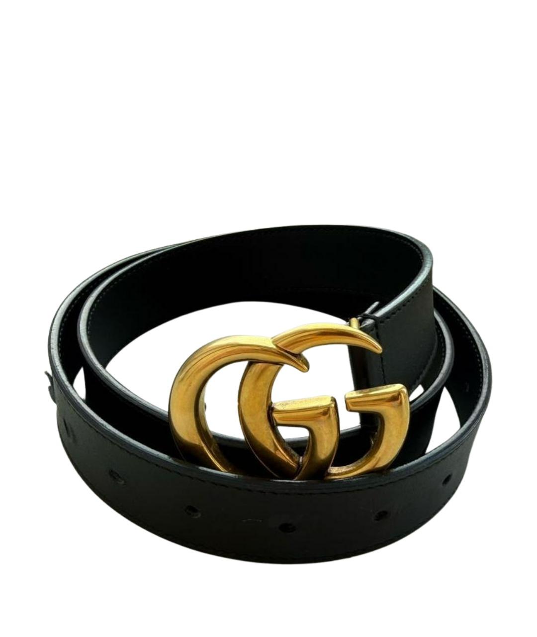 GUCCI Черный кожаный ремень, фото 1