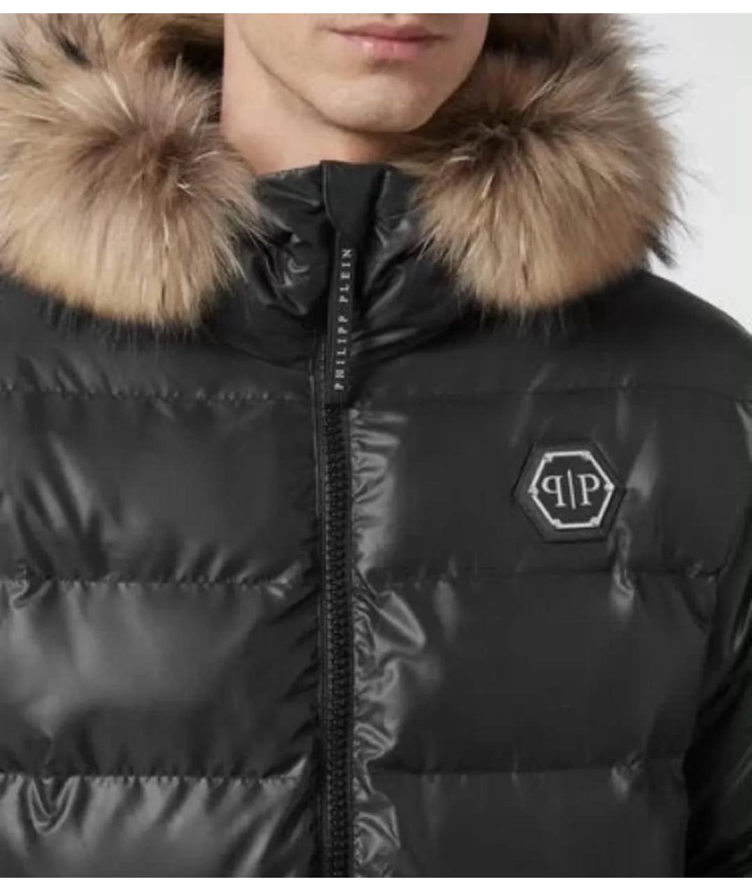 PHILIPP PLEIN Черный полиэстеровый пуховик, фото 4