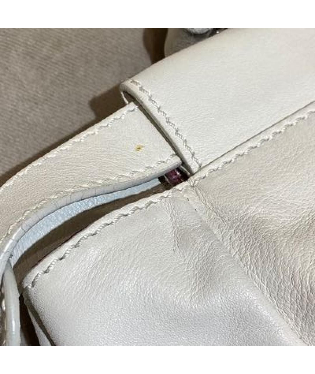 FENDI Белая кожаная сумка тоут, фото 6