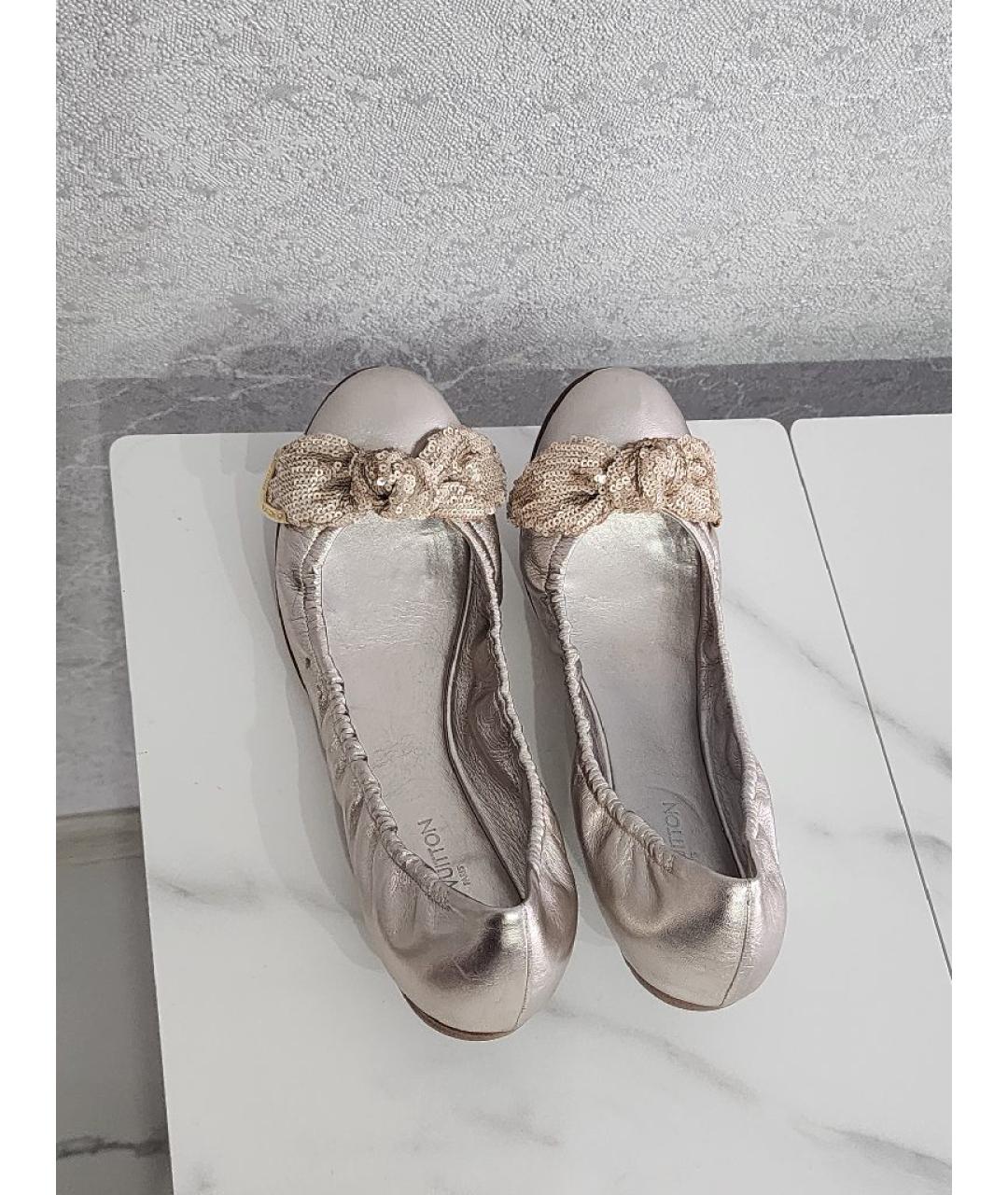 LOUIS VUITTON Розовые кожаные балетки, фото 3