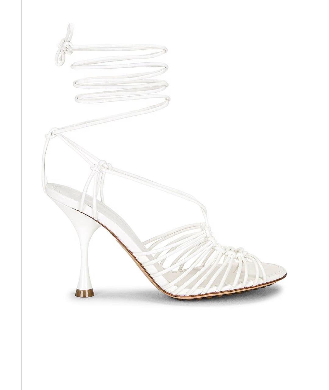 BOTTEGA VENETA Белые кожаные босоножки, фото 7