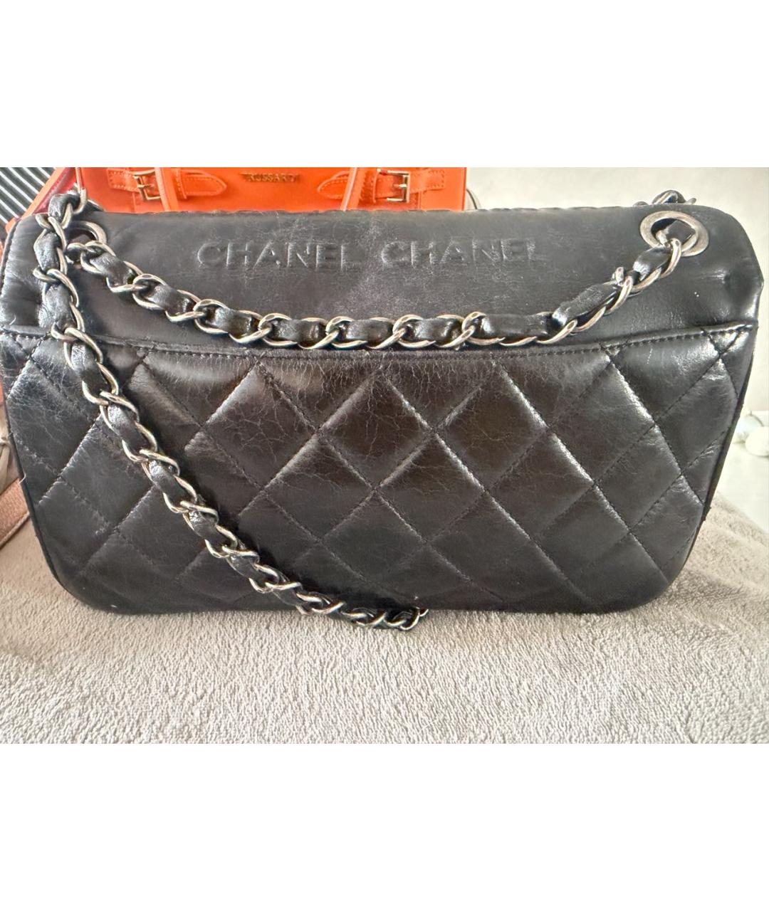 CHANEL Черная кожаная сумка через плечо, фото 3