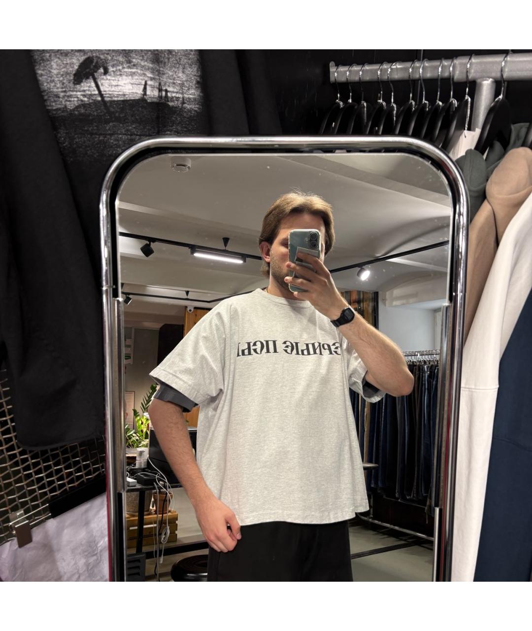 YEEZY Серая хлопковая футболка, фото 2