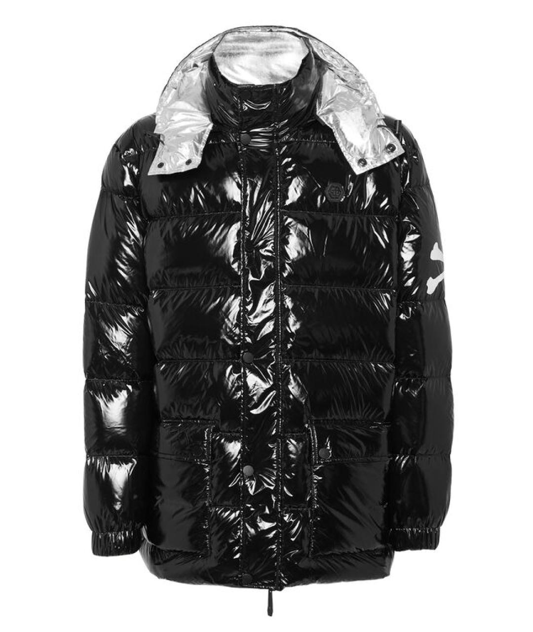 PHILIPP PLEIN Черный полиамидовый пуховик, фото 8