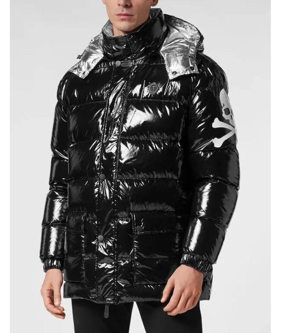 PHILIPP PLEIN Черный полиамидовый пуховик, фото 7