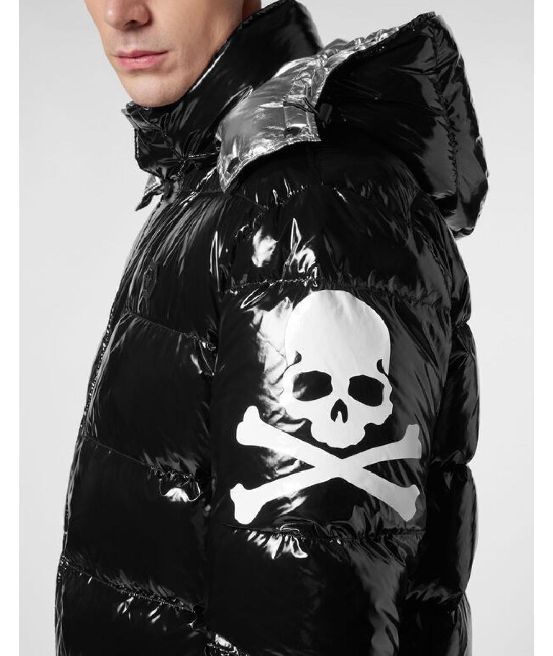 PHILIPP PLEIN Черный полиамидовый пуховик, фото 5