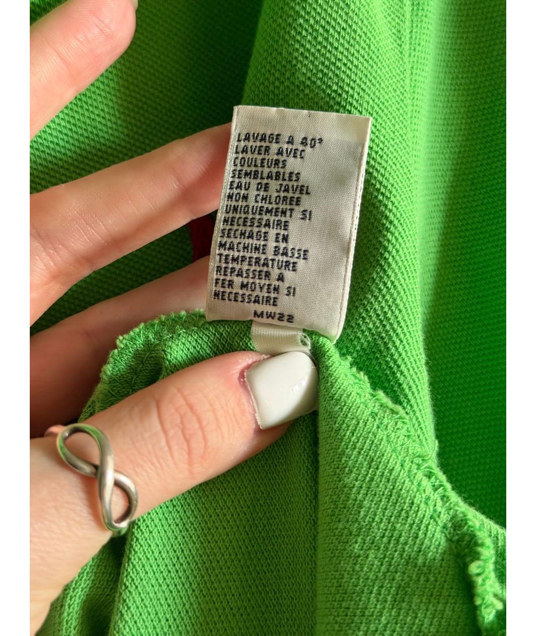 POLO RALPH LAUREN Зеленое хлопковое поло с коротким рукавом, фото 7