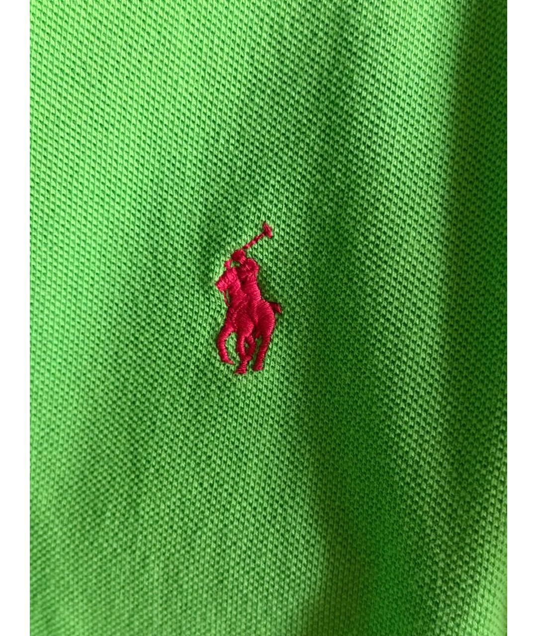POLO RALPH LAUREN Зеленое хлопковое поло с коротким рукавом, фото 4