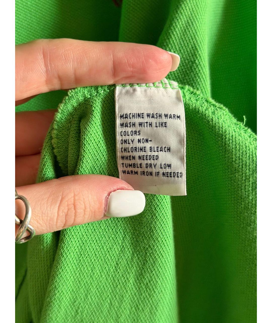 POLO RALPH LAUREN Зеленое хлопковое поло с коротким рукавом, фото 6