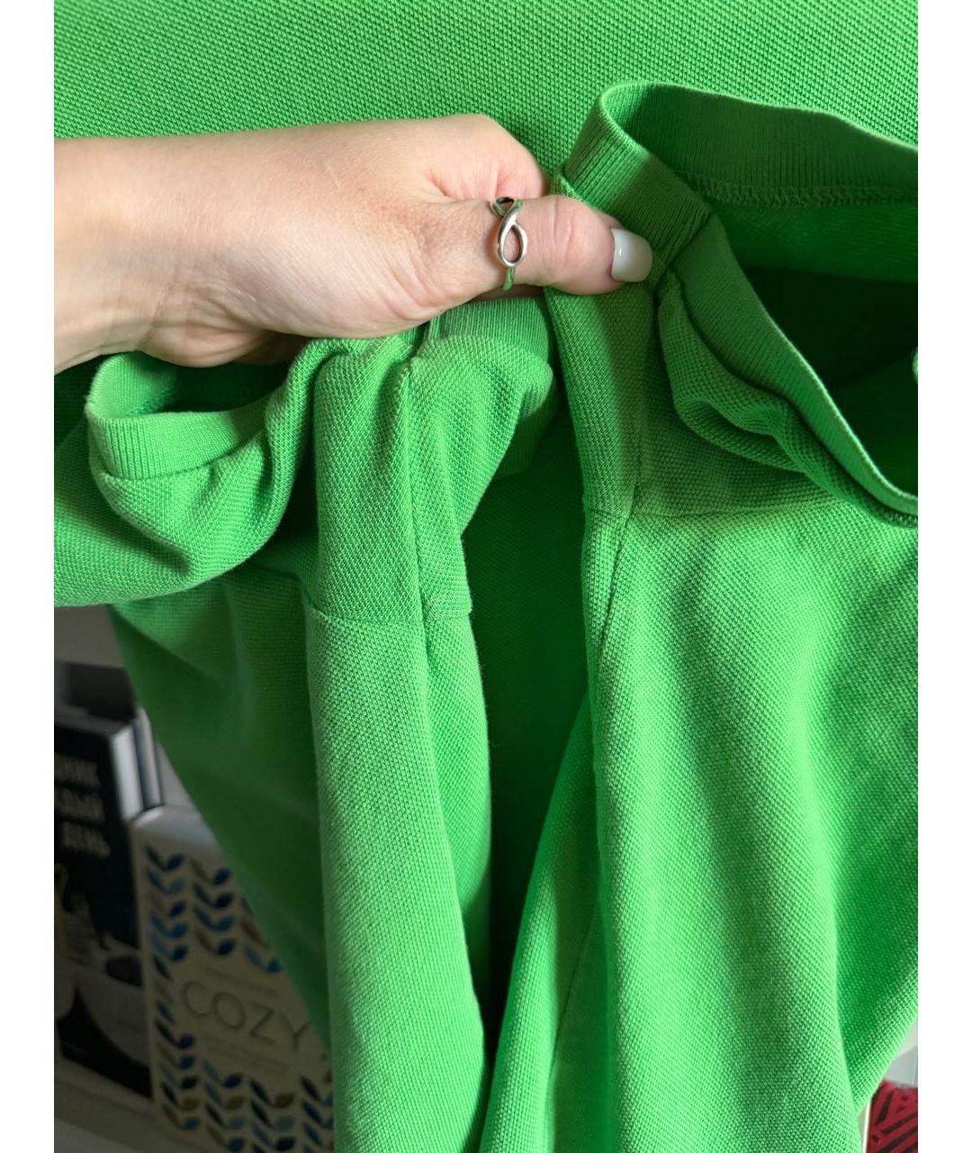 POLO RALPH LAUREN Зеленое хлопковое поло с коротким рукавом, фото 5