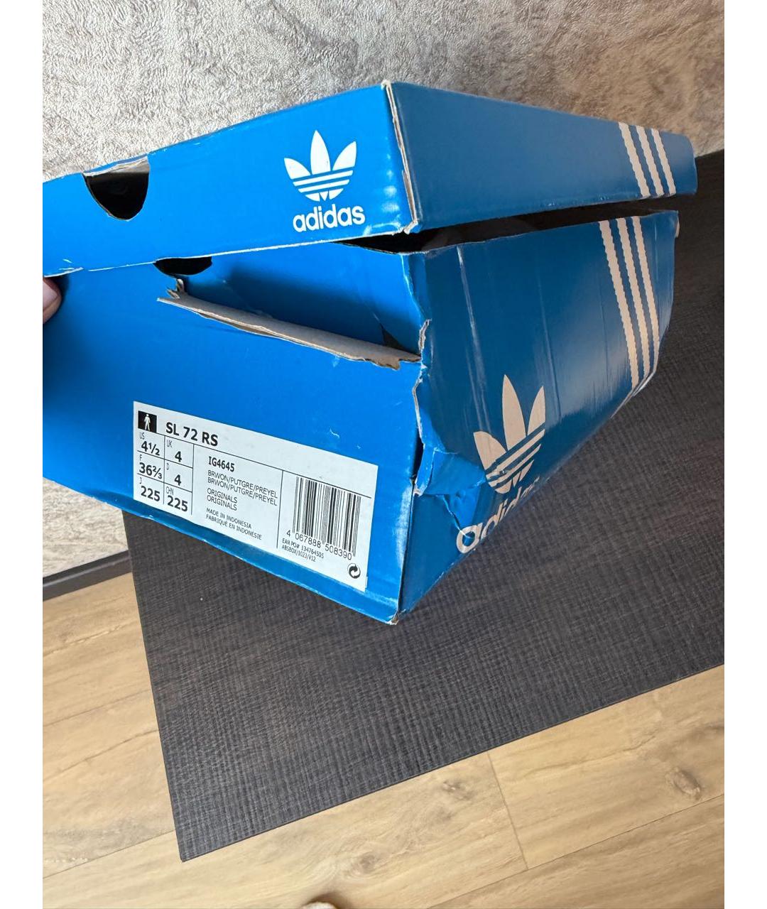 ADIDAS Коричневые текстильные кроссовки, фото 5