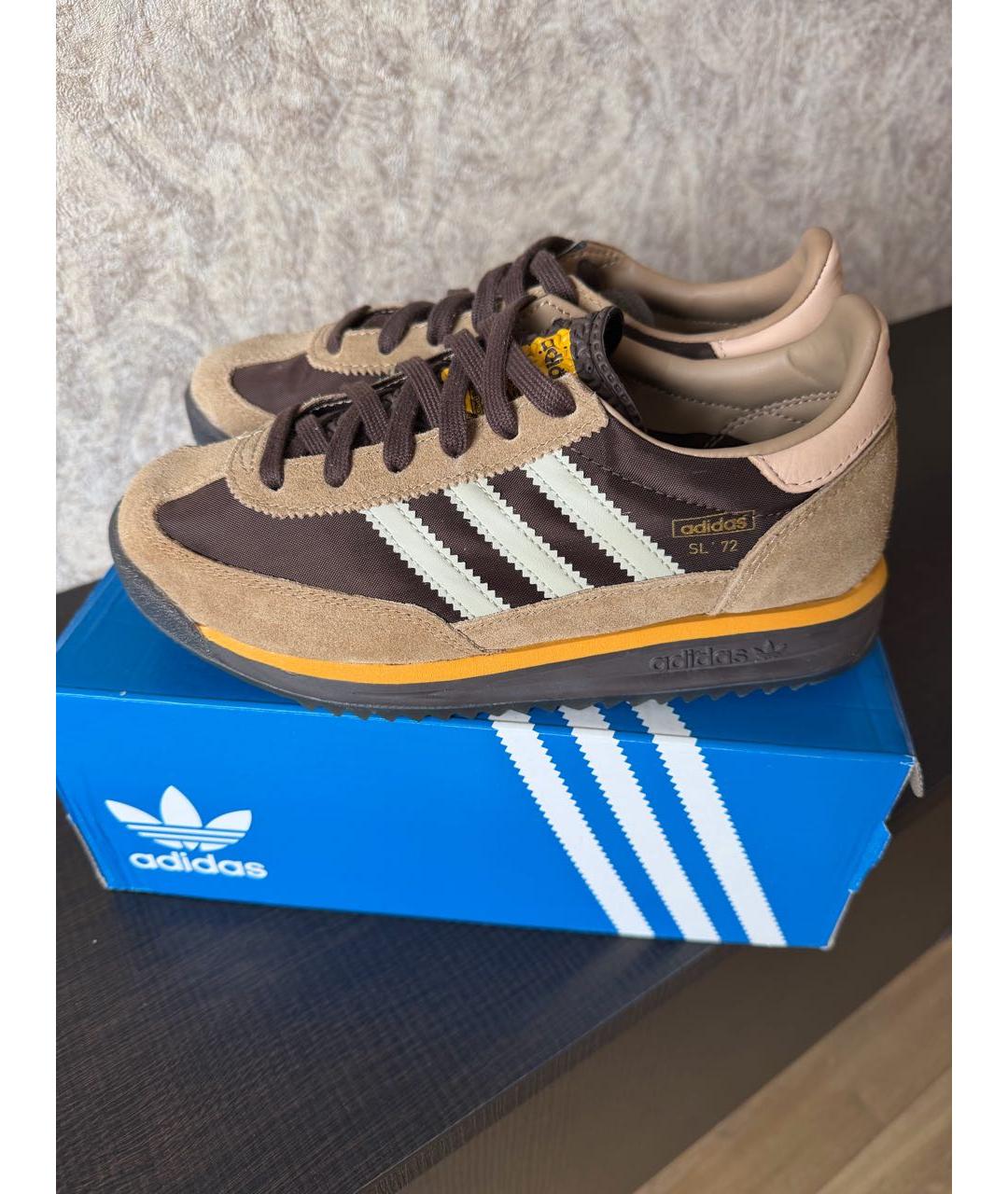 ADIDAS Коричневые текстильные кроссовки, фото 6