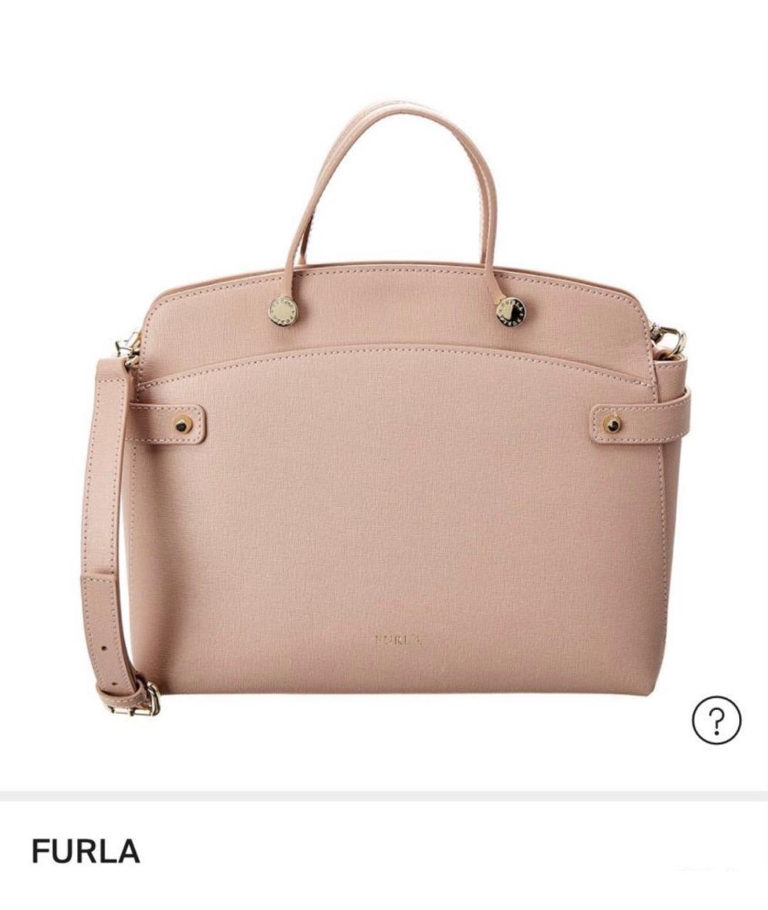 FURLA Розовая кожаная сумка с короткими ручками, фото 7