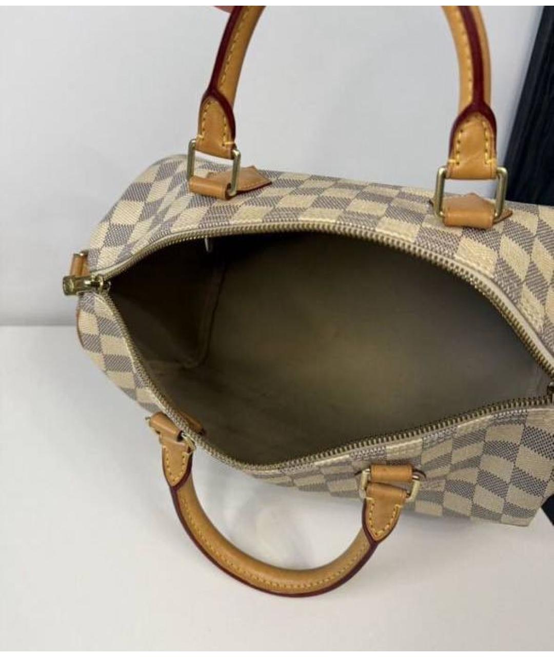 LOUIS VUITTON Белая канва сумка с короткими ручками, фото 7