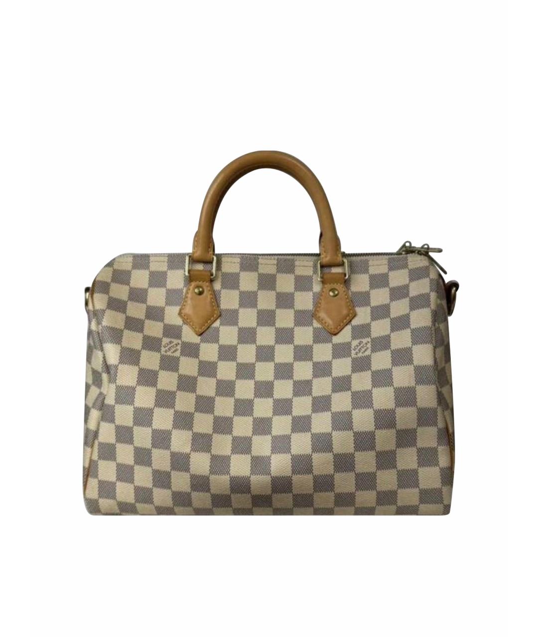 LOUIS VUITTON Белая канва сумка с короткими ручками, фото 1