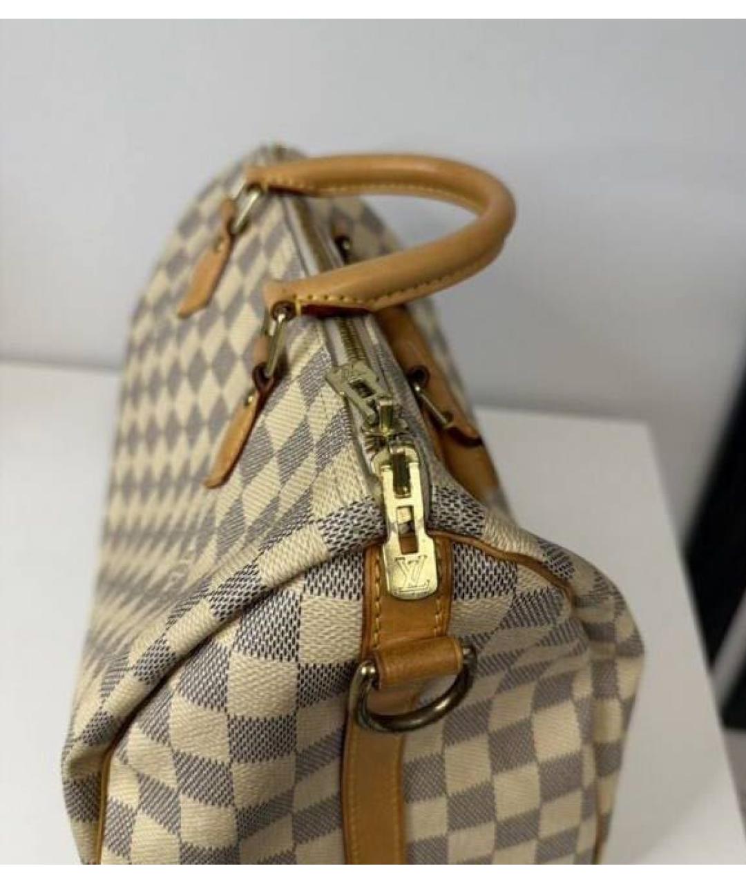 LOUIS VUITTON Белая канва сумка с короткими ручками, фото 6