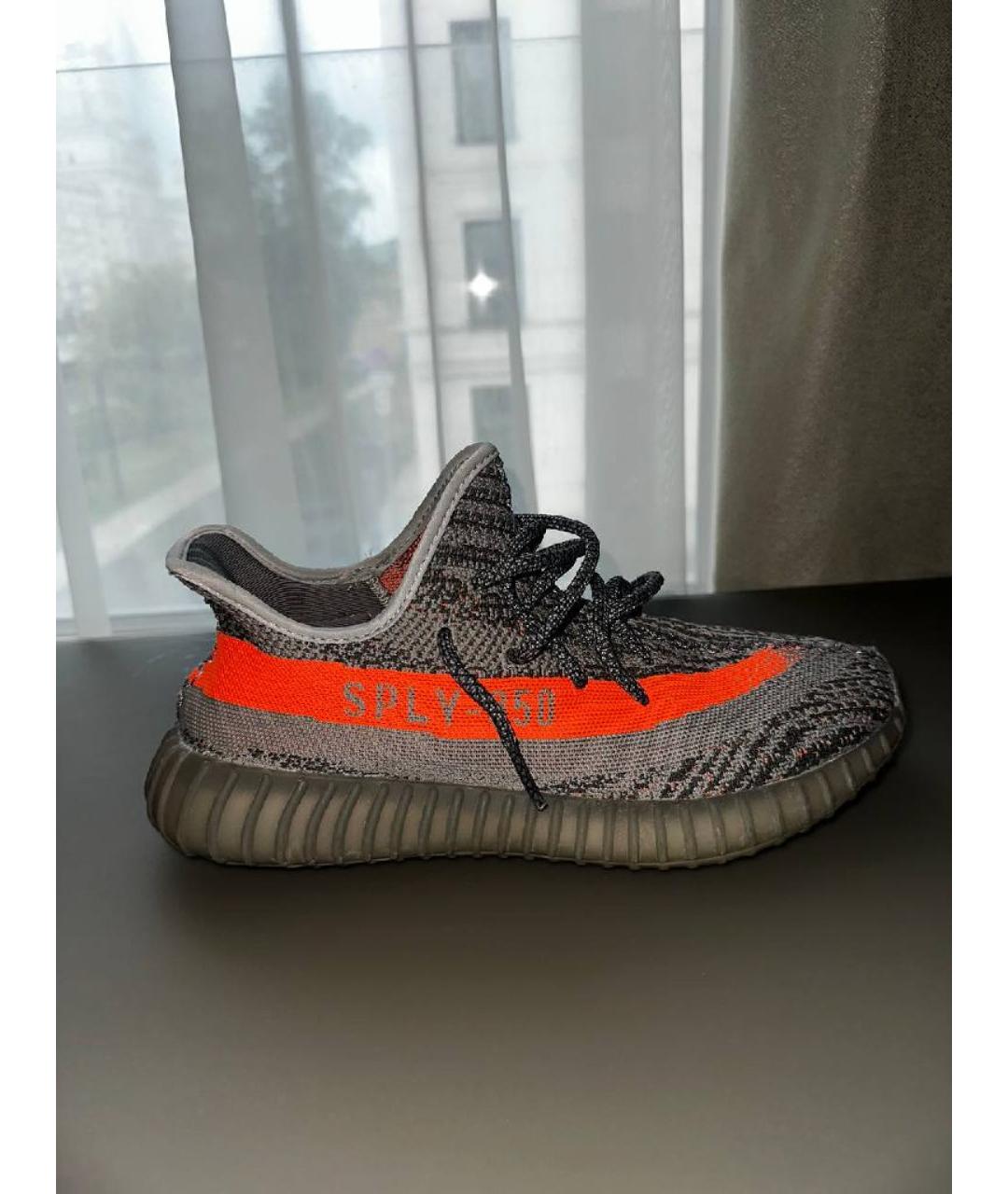 ADIDAS YEEZY Серые текстильные низкие кроссовки / кеды, фото 5