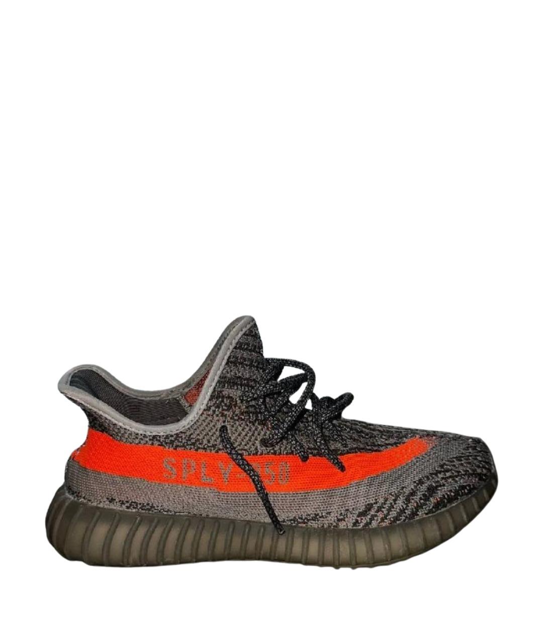 ADIDAS YEEZY Серые текстильные низкие кроссовки / кеды, фото 1