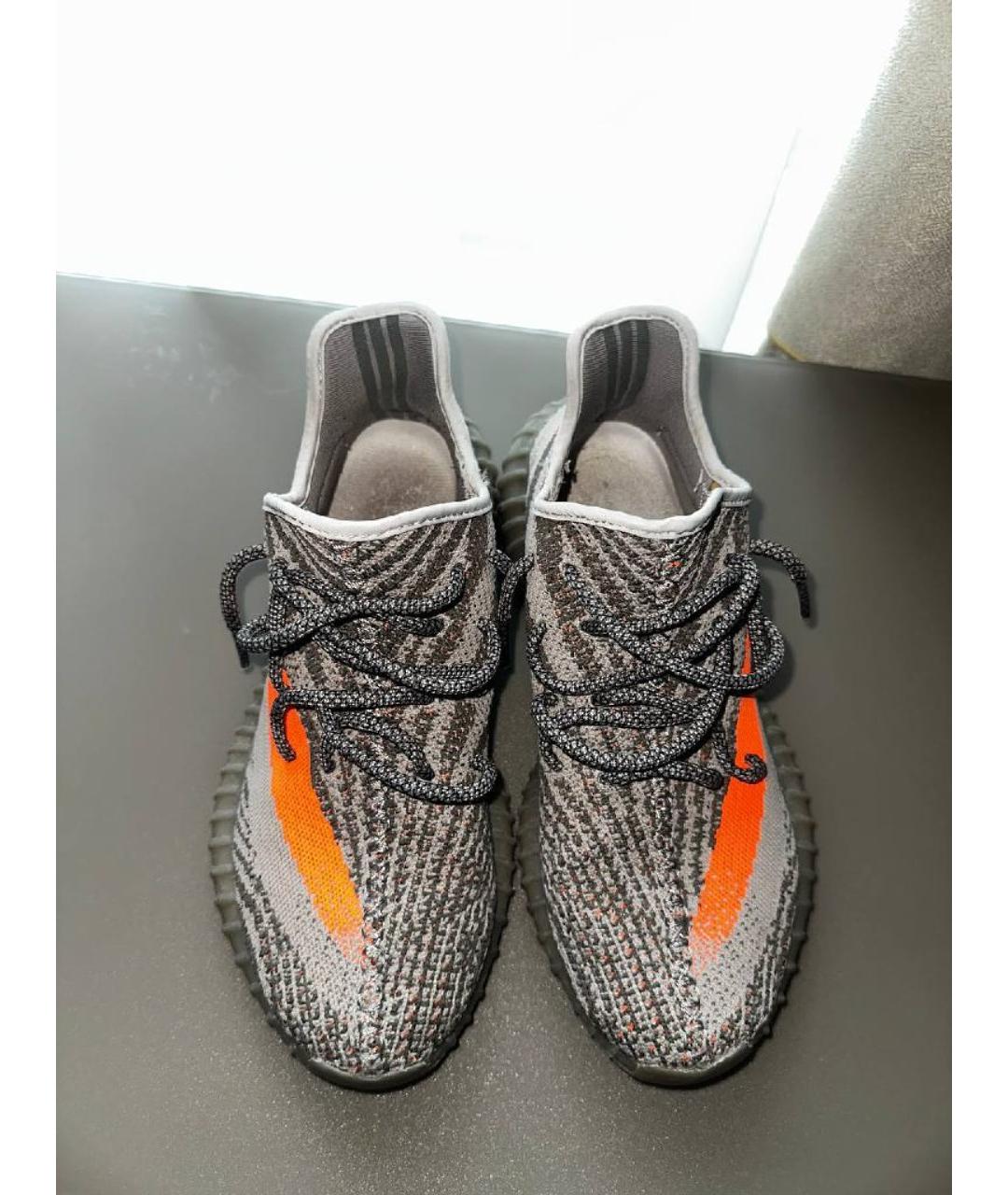 ADIDAS YEEZY Серые текстильные низкие кроссовки / кеды, фото 3