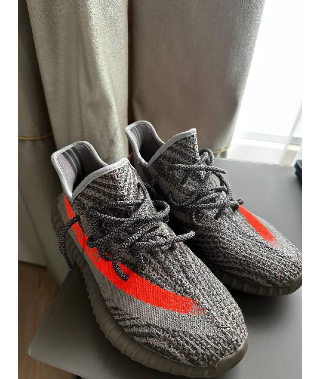 ADIDAS YEEZY Серые текстильные низкие кроссовки / кеды, фото 7