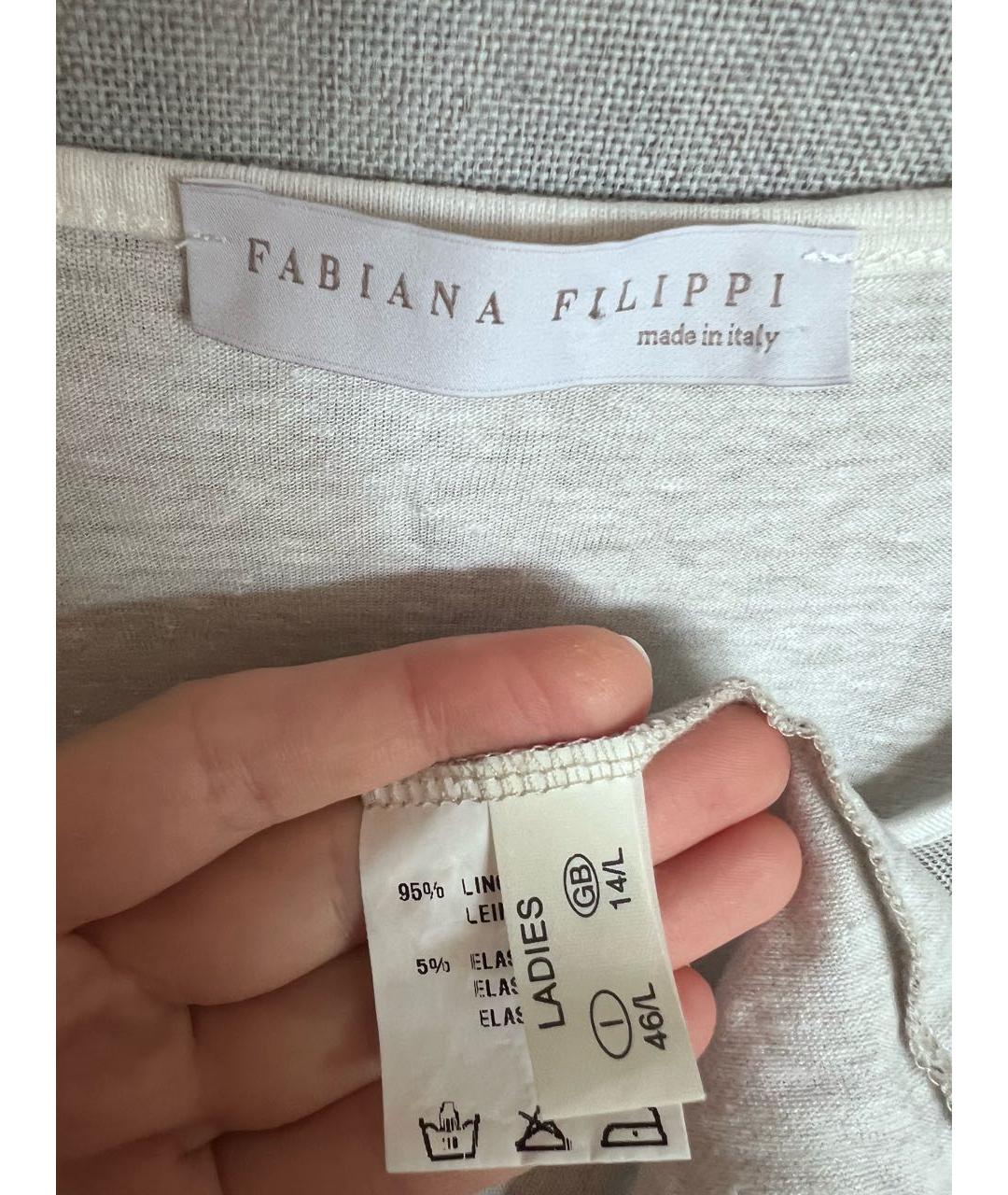 FABIANA FILIPPI Серая льняная майка, фото 3
