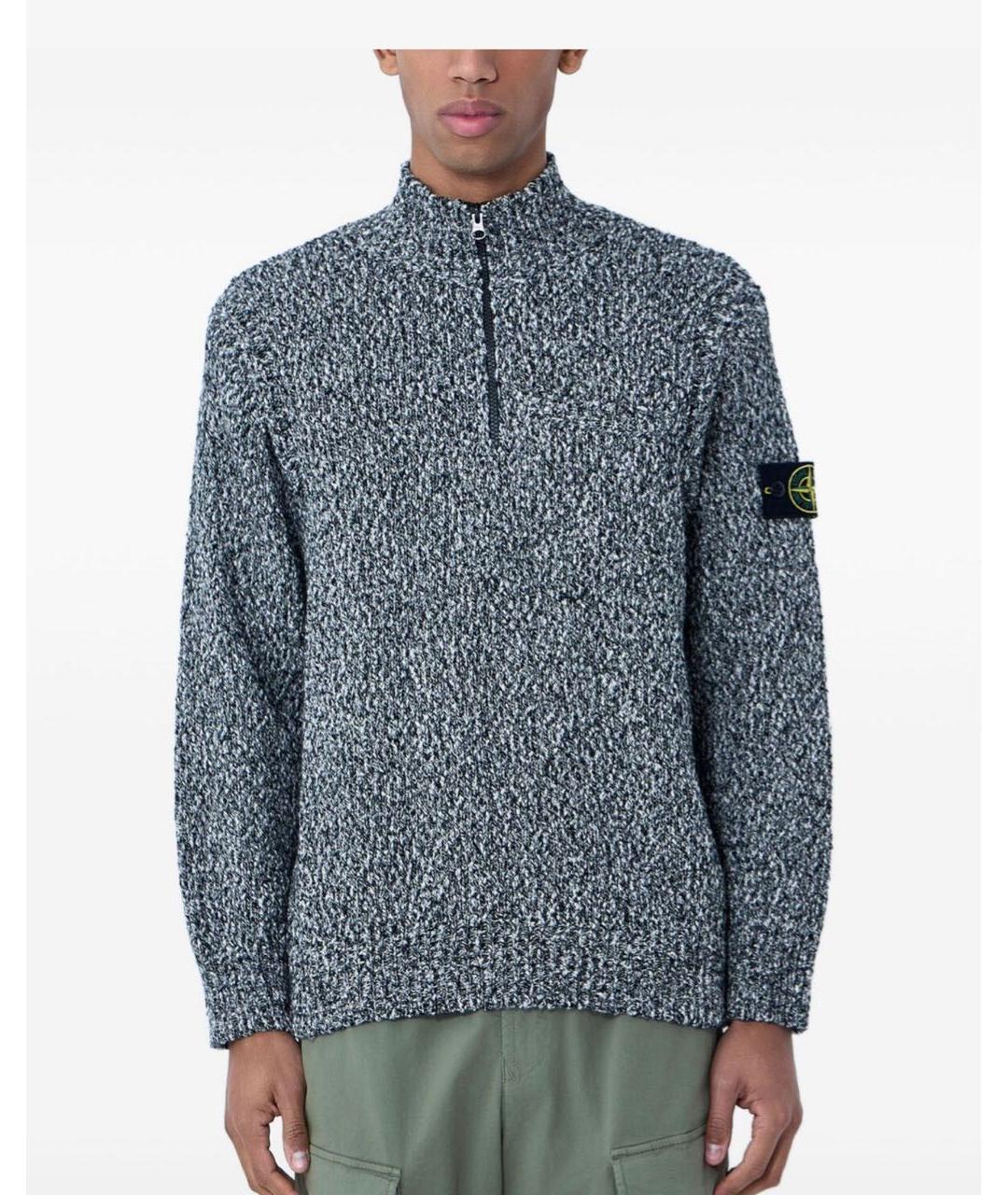STONE ISLAND Серый хлопковый джемпер / свитер, фото 2