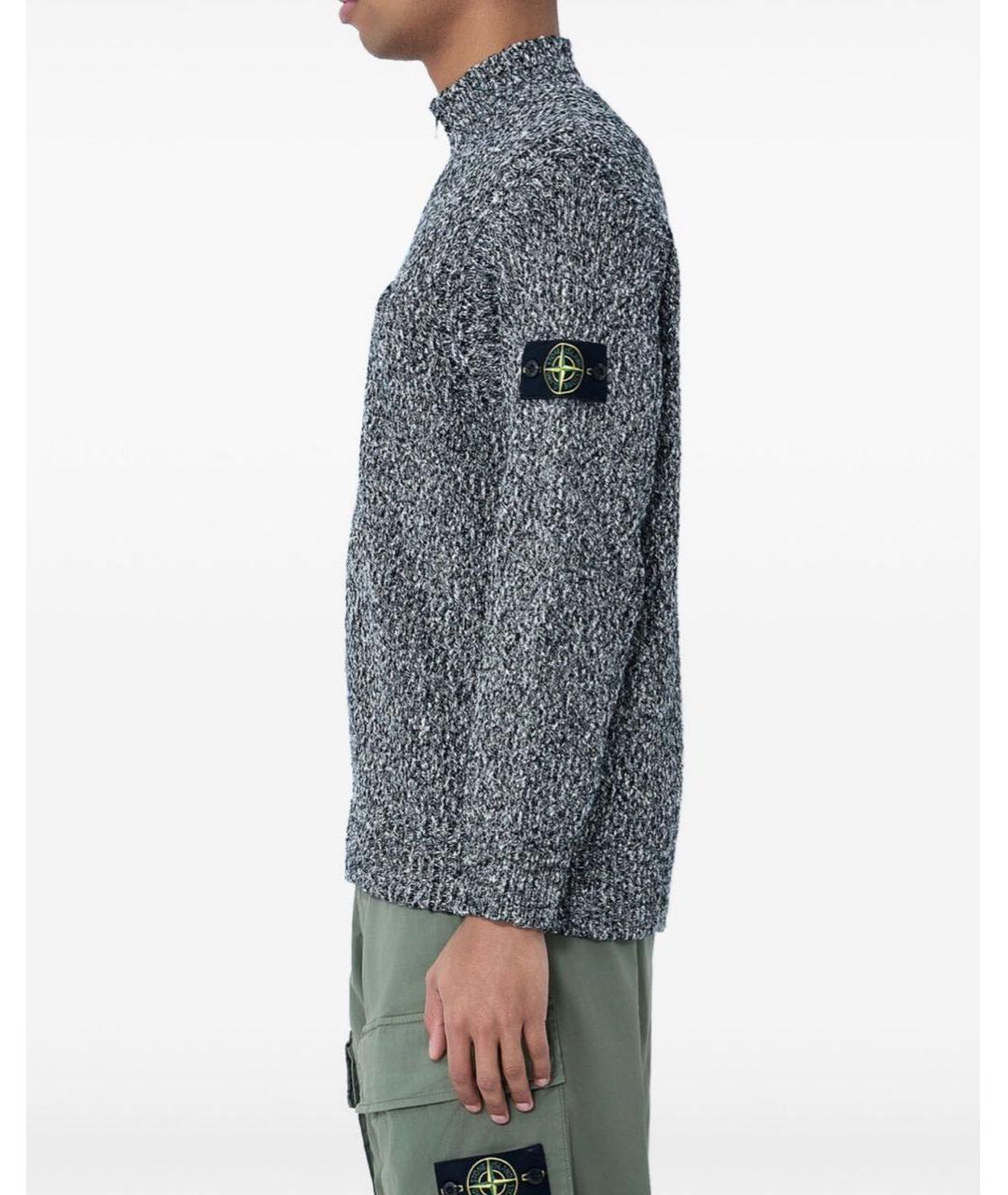 STONE ISLAND Серый хлопковый джемпер / свитер, фото 5