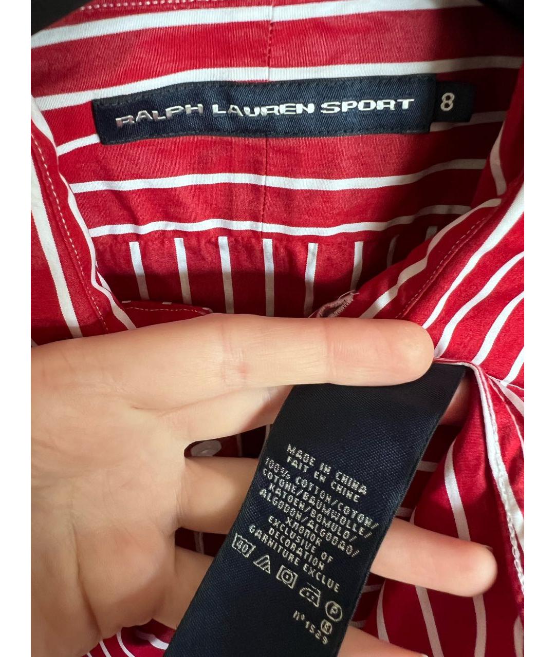 RALPH LAUREN Красная хлопковая рубашка, фото 3