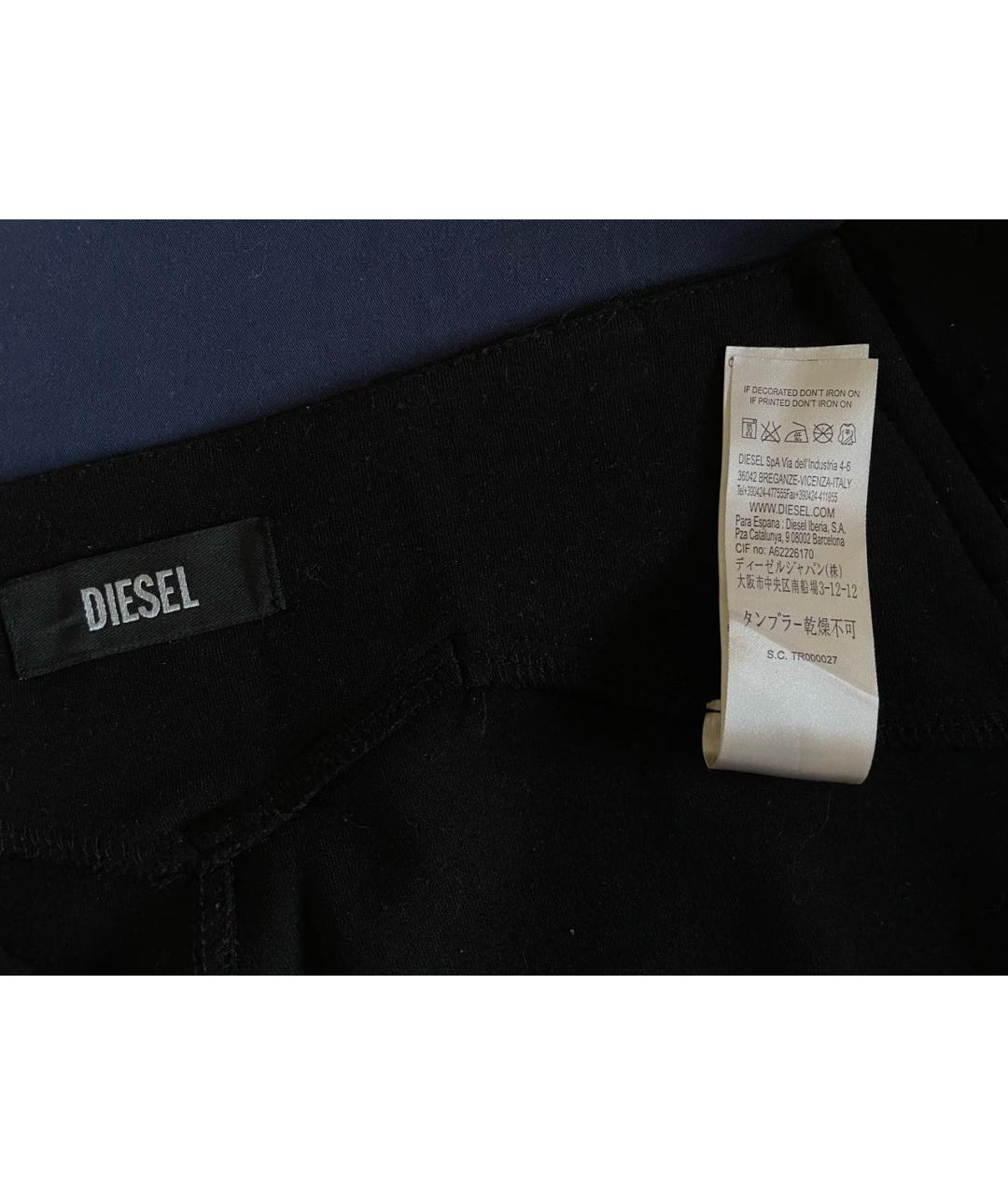 DIESEL Черная вискозная юбка мини, фото 7