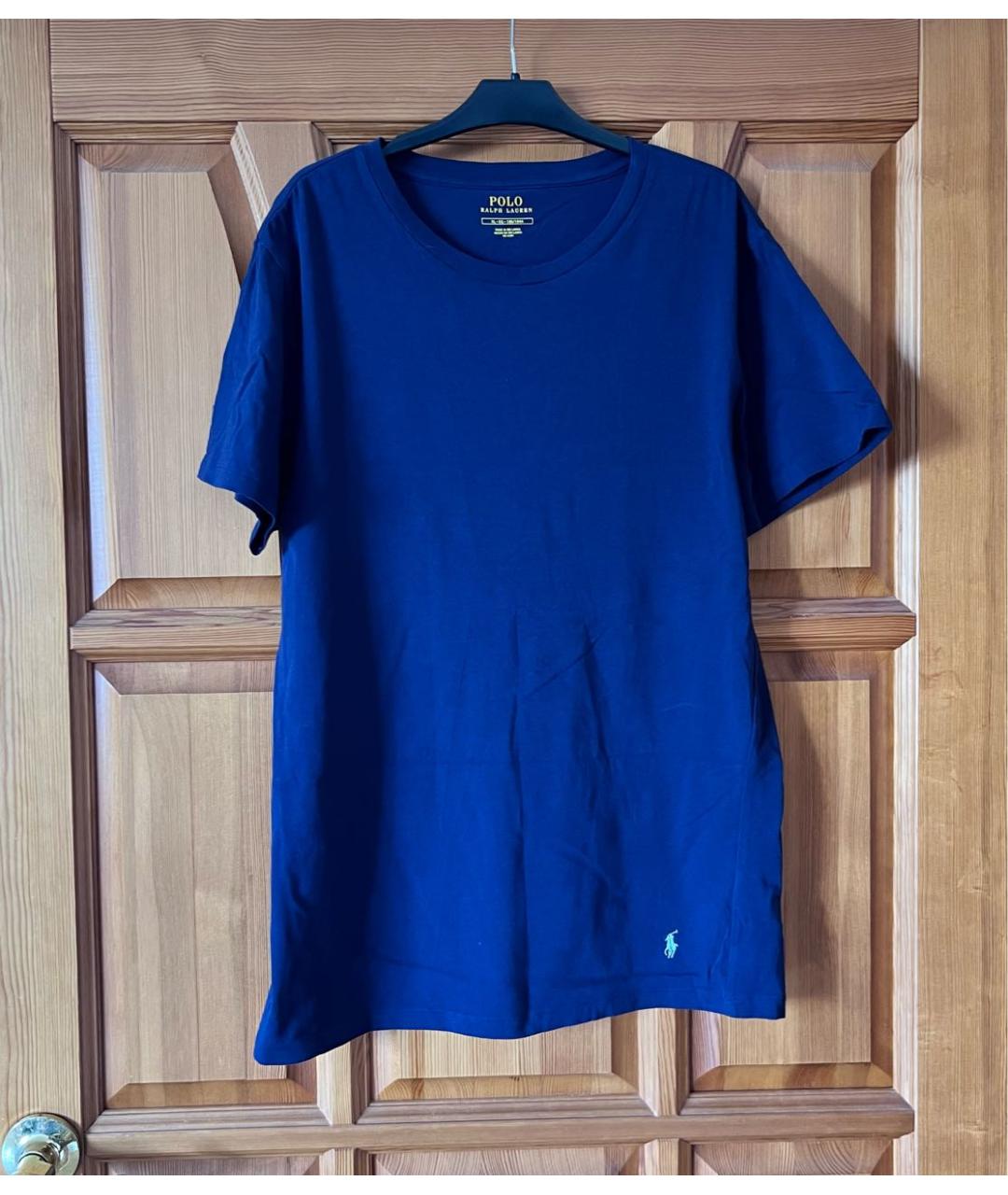 POLO RALPH LAUREN Темно-синяя хлопковая футболка, фото 4