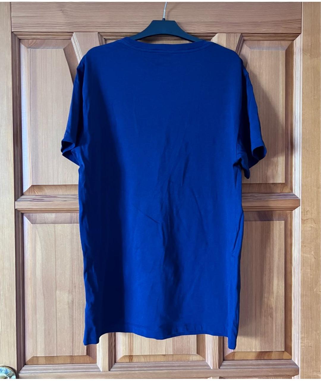 POLO RALPH LAUREN Темно-синяя хлопковая футболка, фото 2