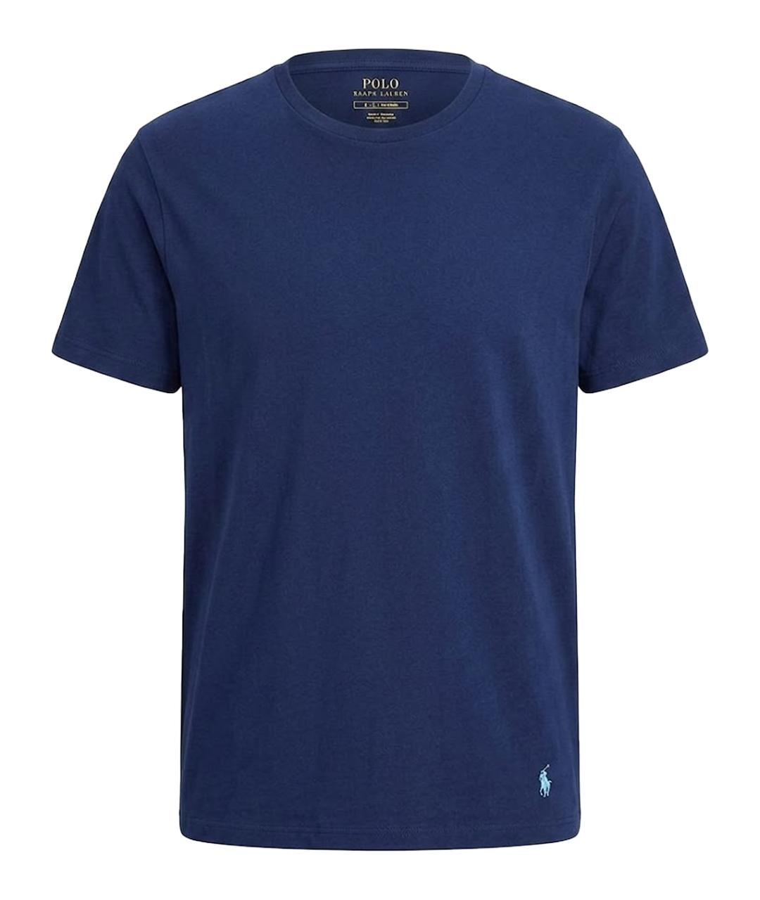 POLO RALPH LAUREN Темно-синяя хлопковая футболка, фото 1