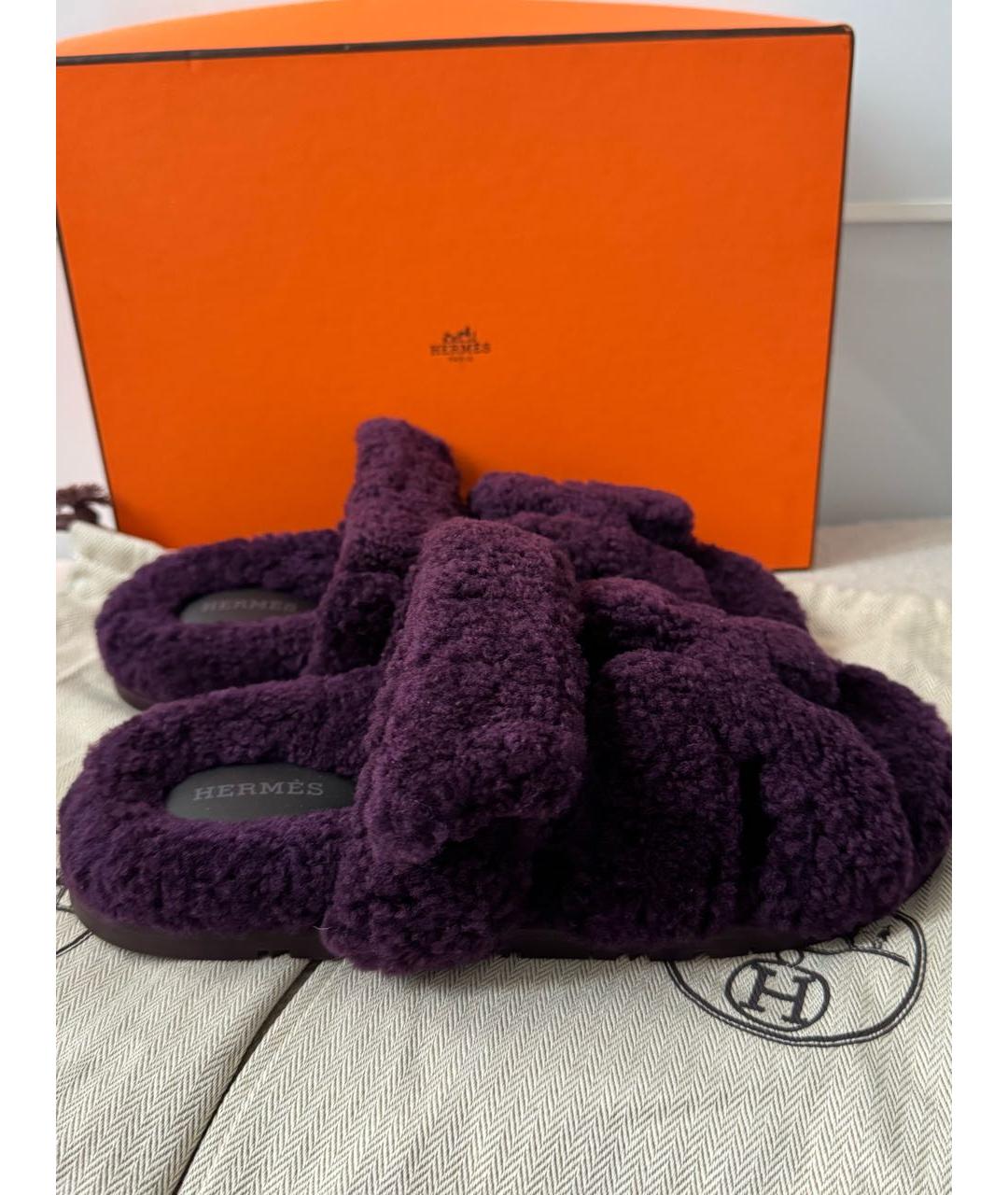 HERMES Фиолетовые сандалии, фото 5
