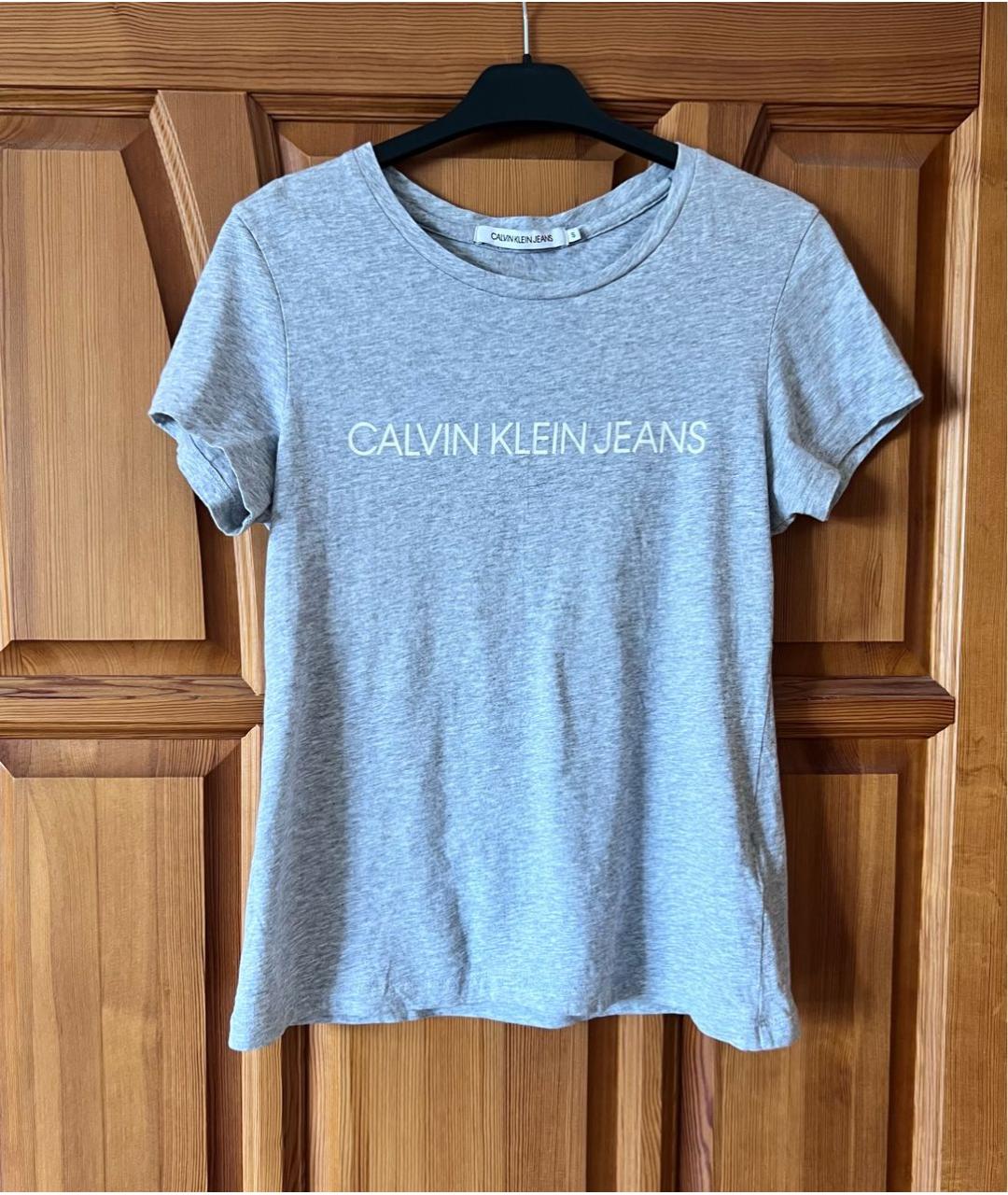 CALVIN KLEIN Серая хлопковая футболка, фото 4