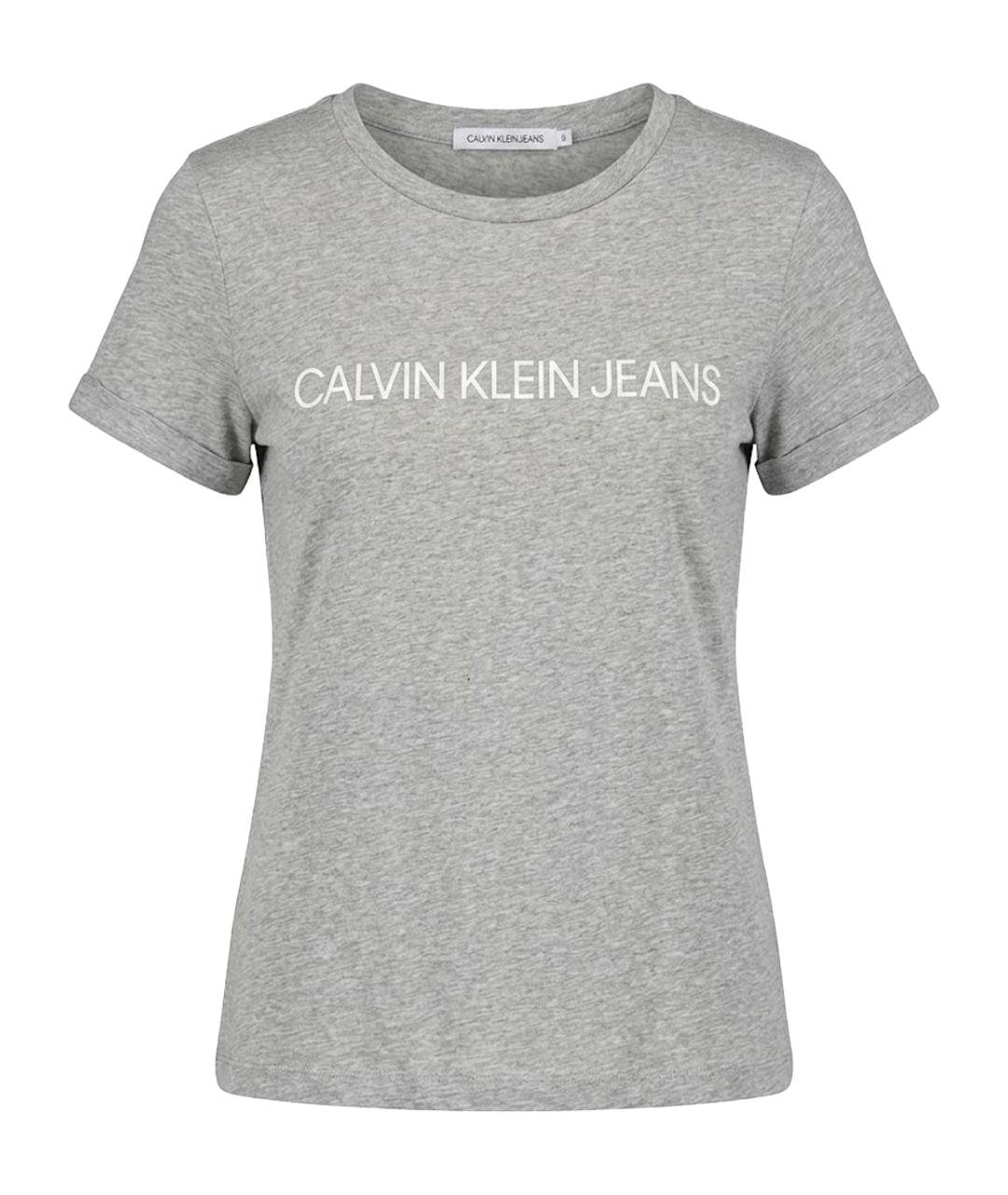 CALVIN KLEIN Серая хлопковая футболка, фото 1
