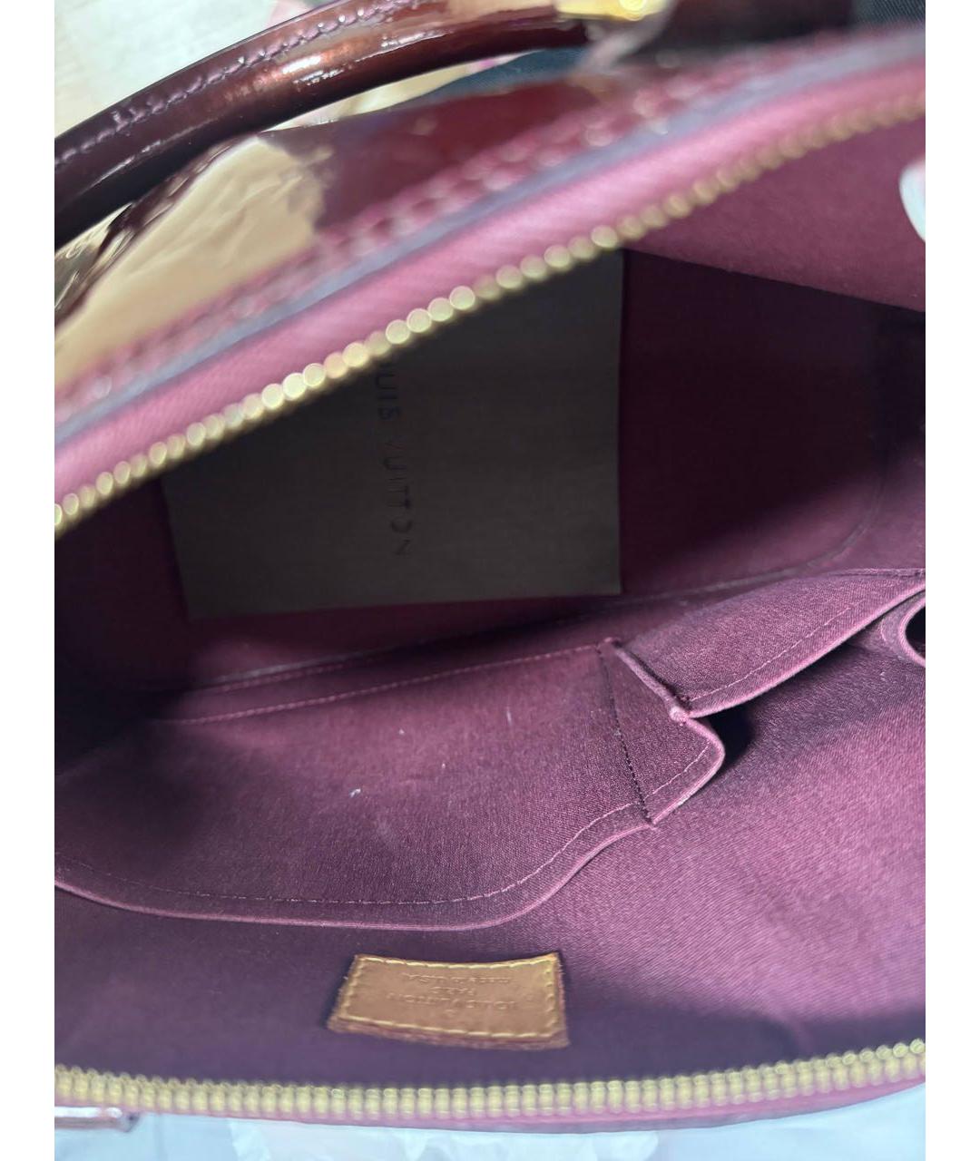 LOUIS VUITTON Бордовая сумка с короткими ручками из лакированной кожи, фото 4