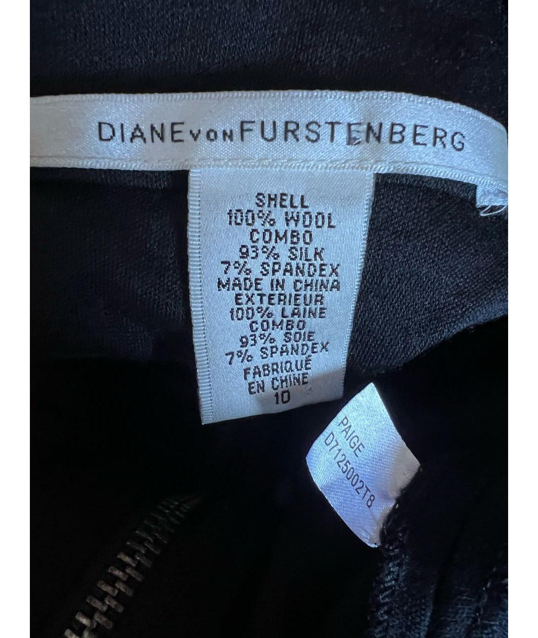 DIANE VON FURSTENBERG Черное шерстяное повседневное платье, фото 3