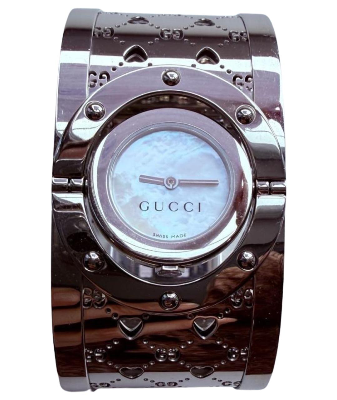 GUCCI Серебряные стальные часы, фото 1