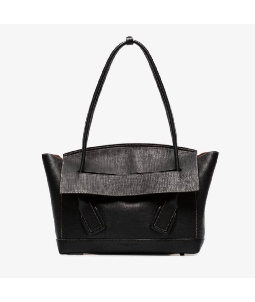 BOTTEGA VENETA Черная кожаная сумка с короткими ручками, фото 1