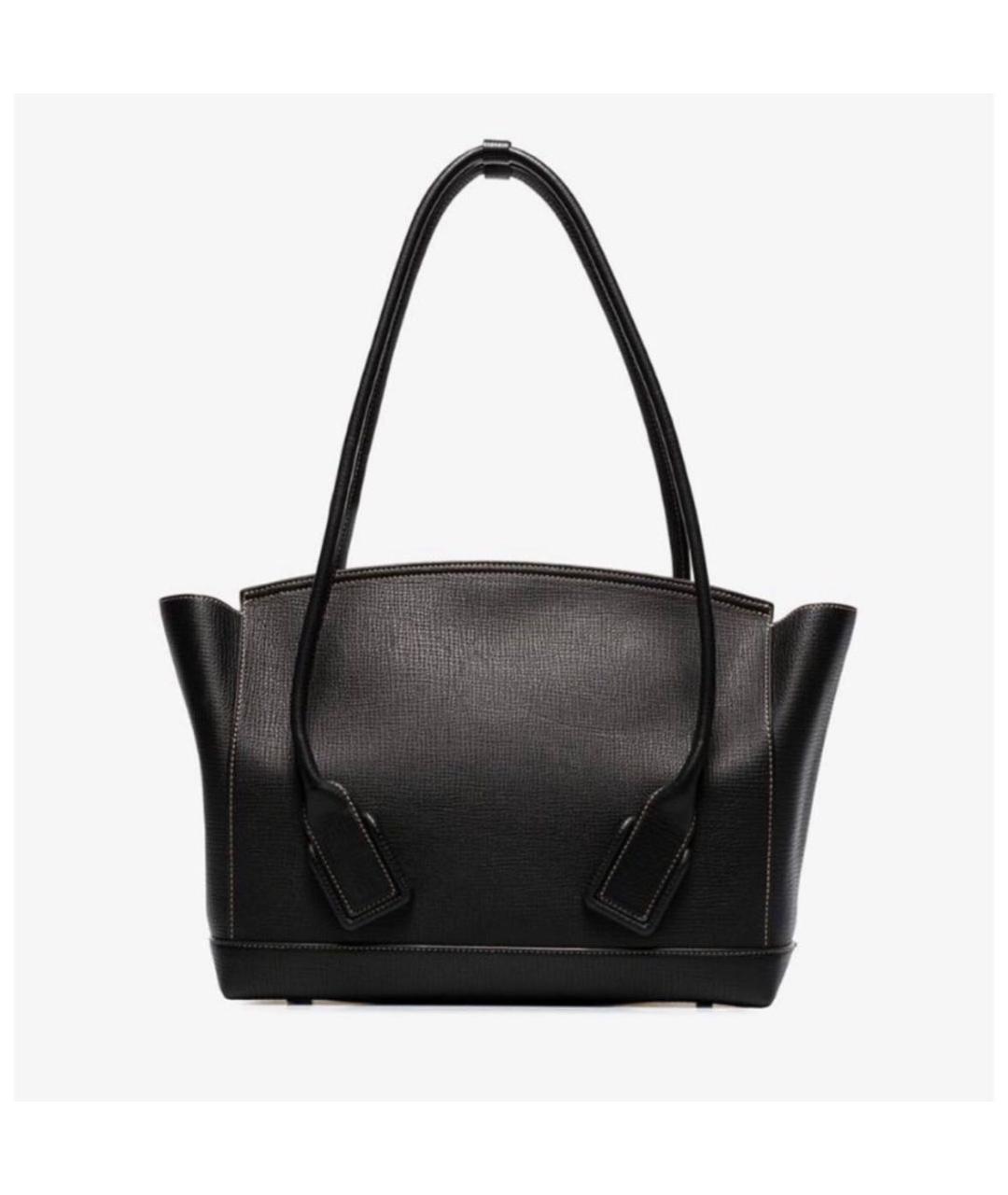 BOTTEGA VENETA Черная кожаная сумка с короткими ручками, фото 2